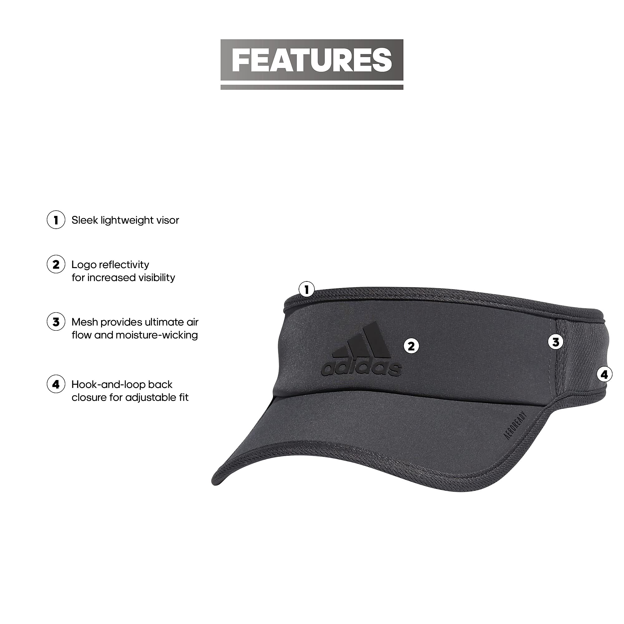 Foto 3 pulgar | Visera Adidas Superlite De Ajuste Ajustable Sport Performance - Venta Internacional.