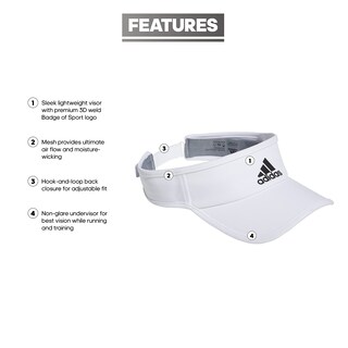 Foto 2 | Visor Adidas Superlite Sport Performance Para Hombre Blanco/negro - Venta Internacional.