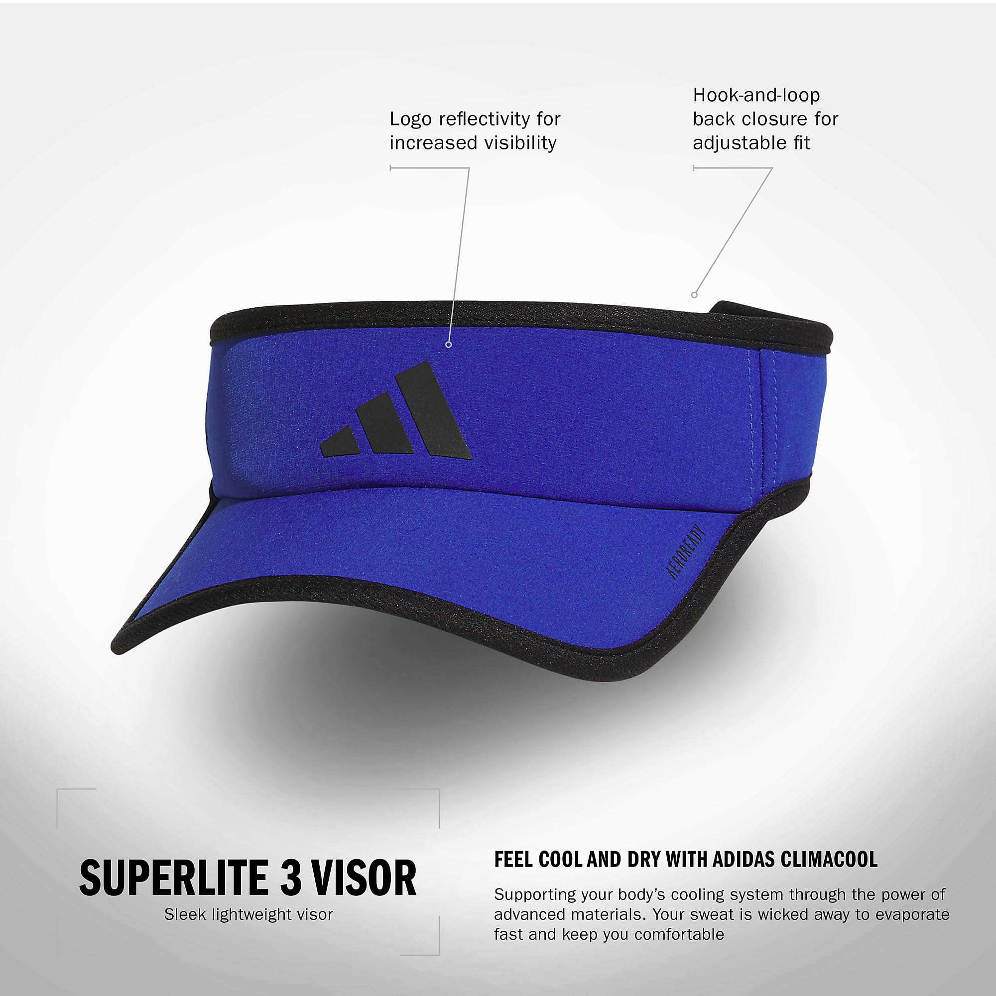Foto 3 pulgar | Visera Adidas Superlite De Ajuste Ajustable Sport Performance - Venta Internacional.