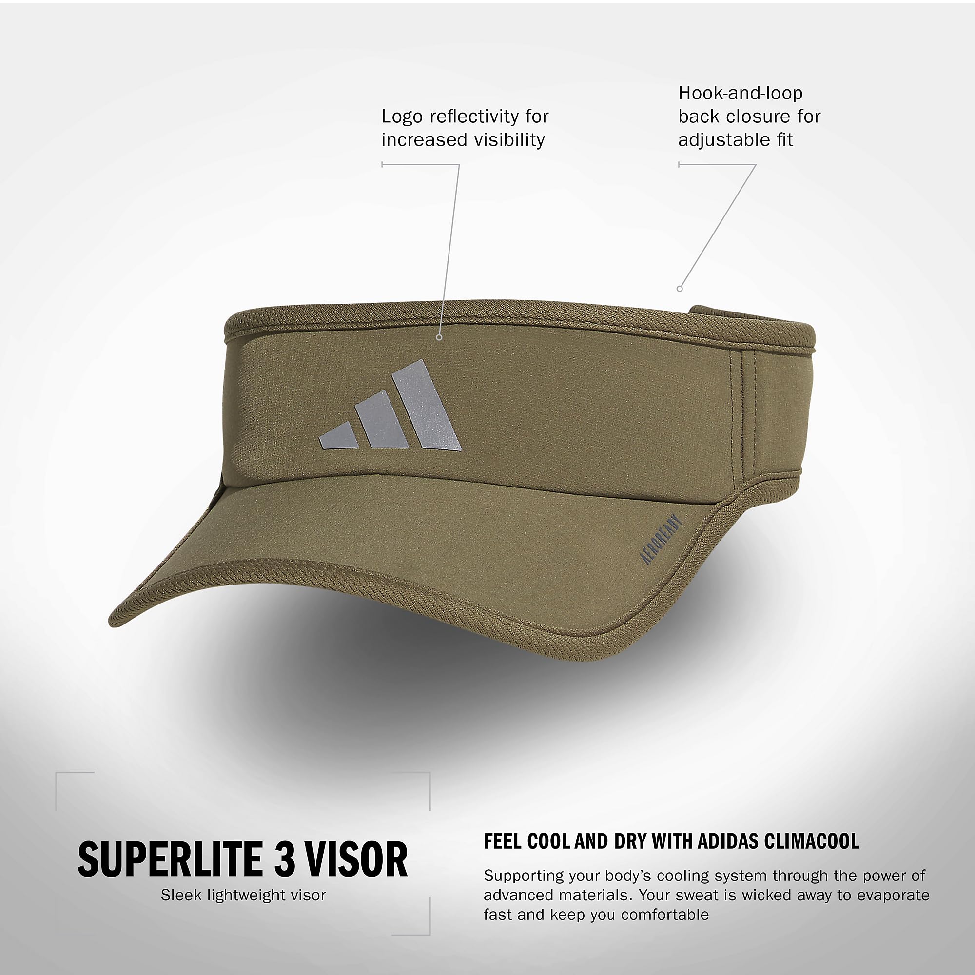 Foto 3 pulgar | Visera Adidas Superlite De Ajuste Ajustable Sport Performance - Venta Internacional.