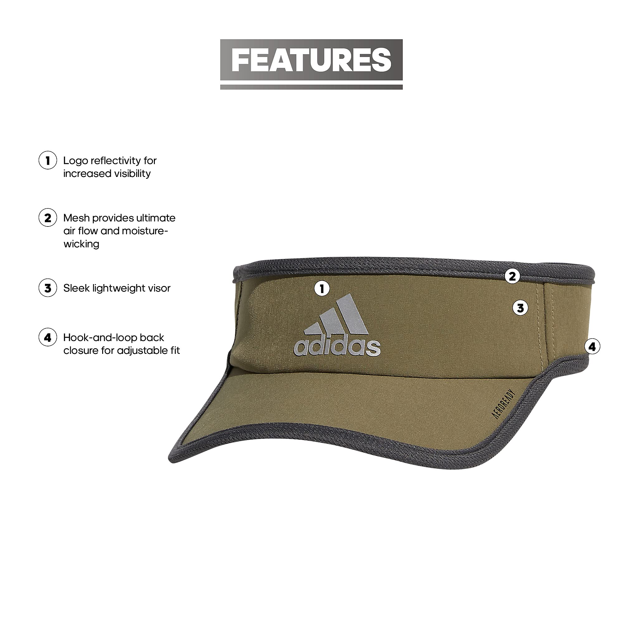 Foto 3 pulgar | Visera Adidas Superlite De Ajuste Ajustable Sport Performance - Venta Internacional.