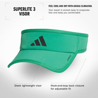 Foto 2 | Visor Adidas Superlite Adjustable Fit Sport Verde/negro - Venta Internacional.