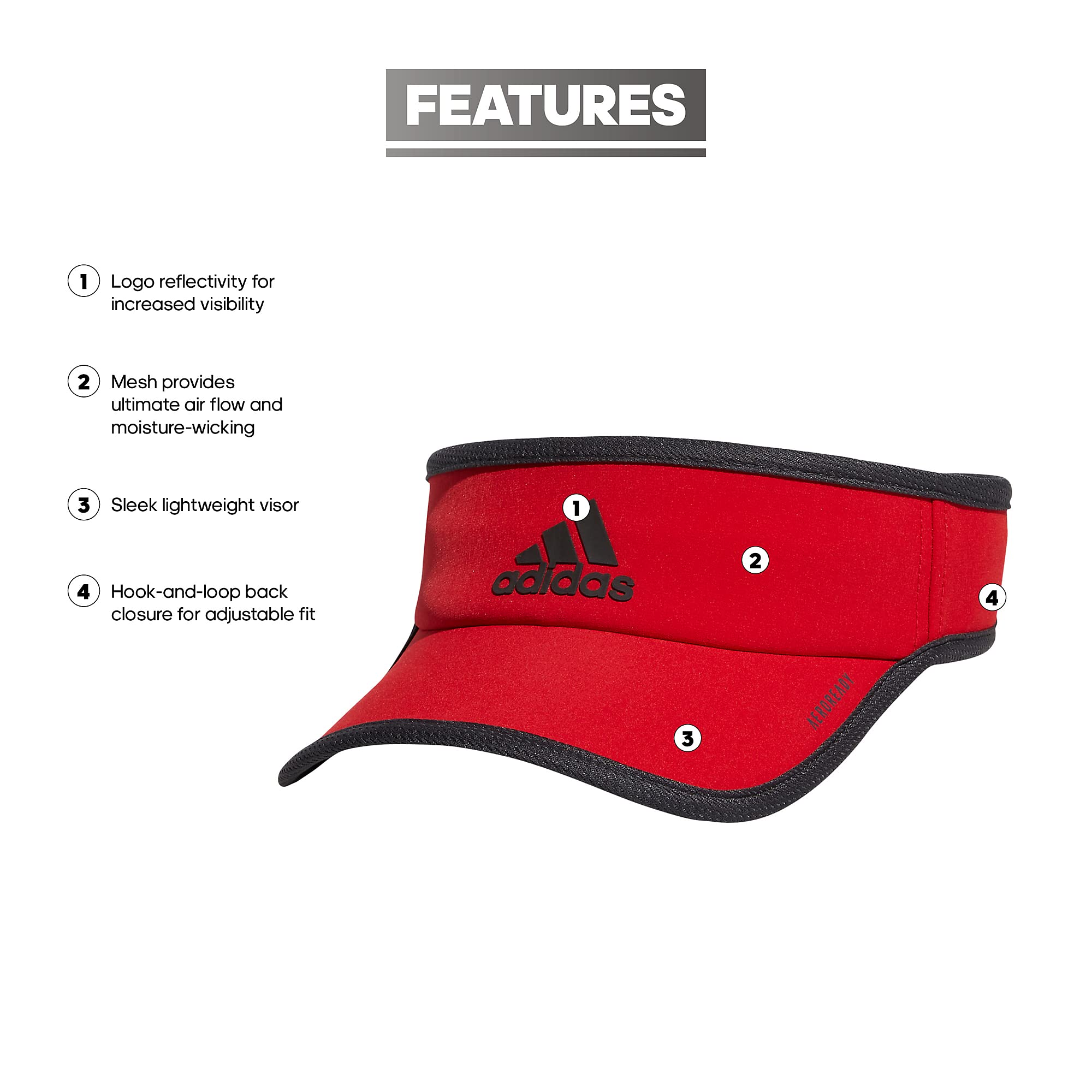 Foto 3 pulgar | Visor Adidas Superlite De Ajuste Ajustable Para Hombre, Rendimiento Deportivo - Venta Internacional.