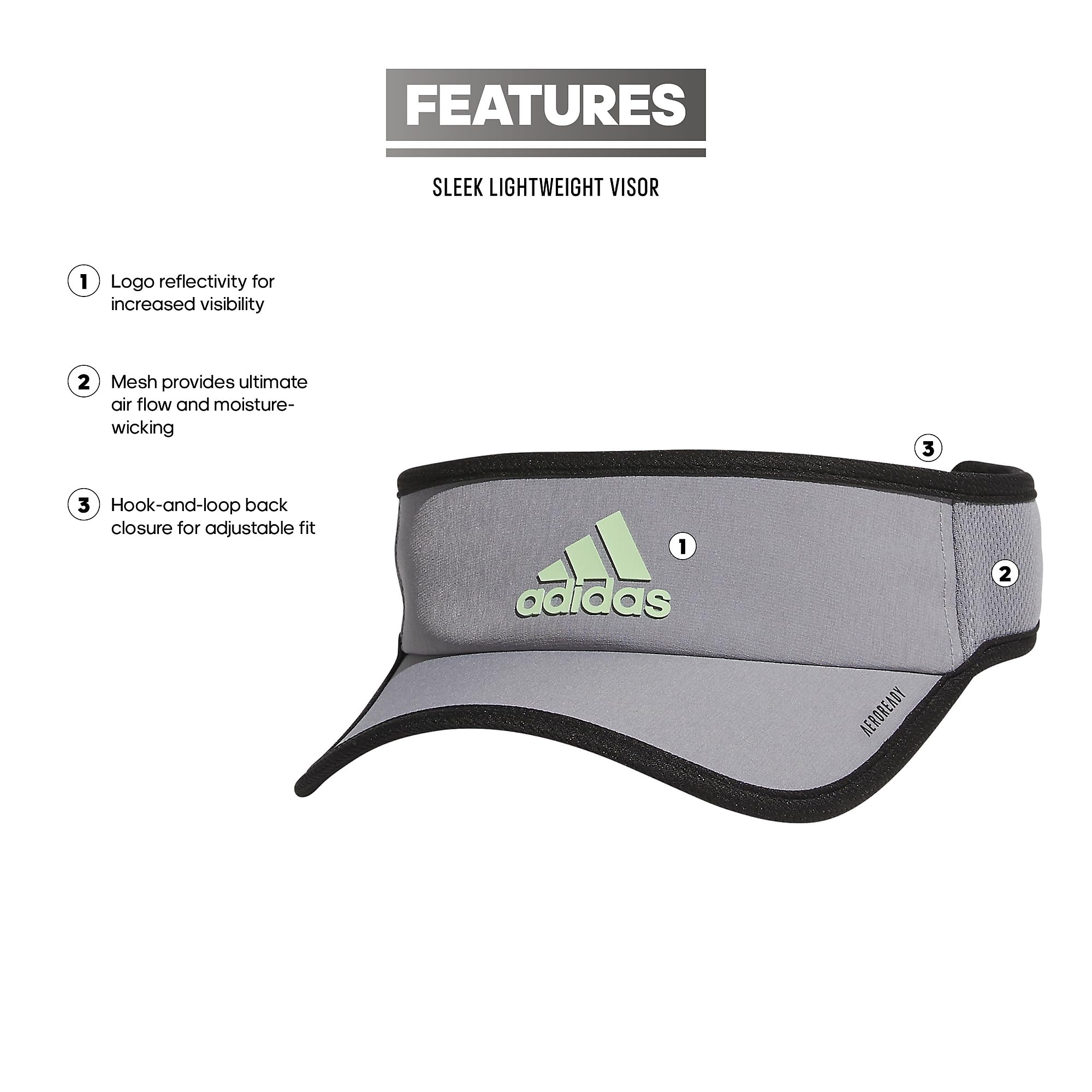 Foto 3 pulgar | Visor Adidas Superlite Sport Performance Para Hombre, Color Gris - Venta Internacional.