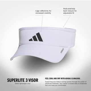 Foto 2 | Visor Adidas Superlite Sport Performance Para Hombre Blanco/negro - Venta Internacional.