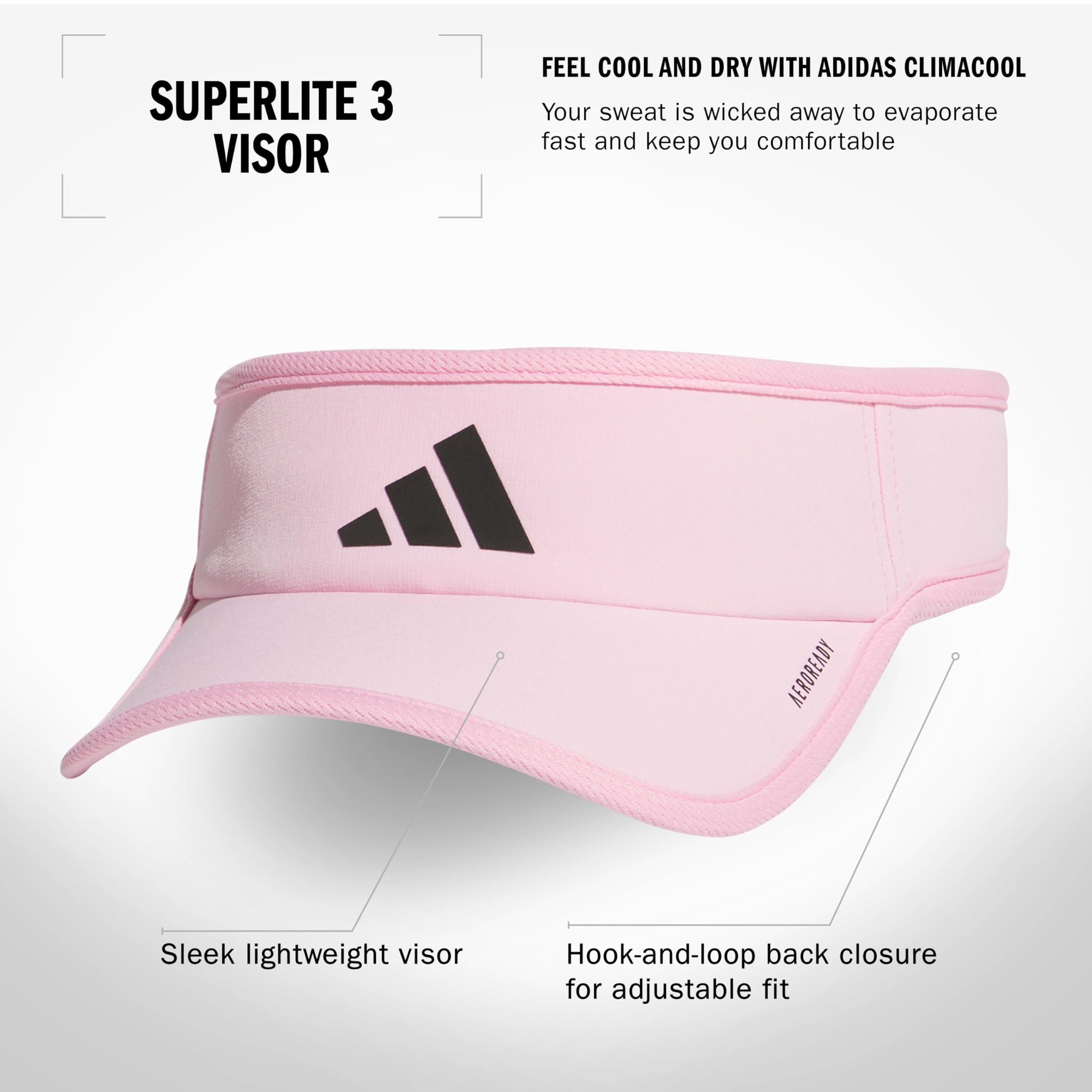 Foto 3 pulgar | Visera Adidas Superlite De Ajuste Ajustable Sport Performance - Venta Internacional.