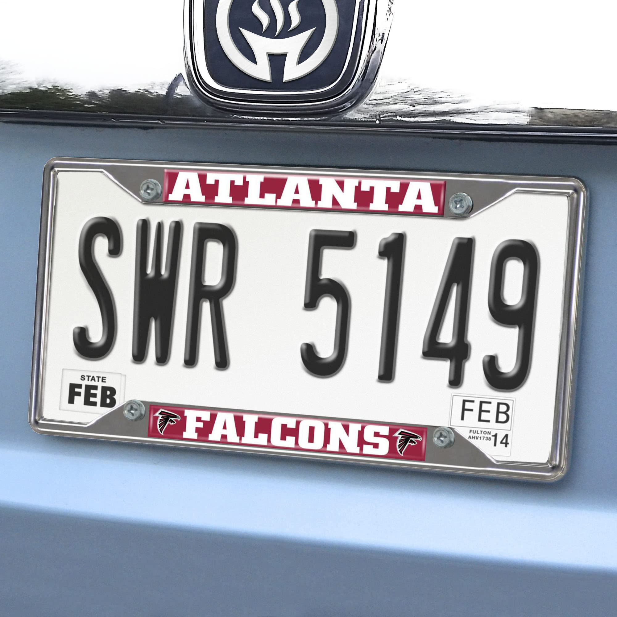 Foto 2 | Marco Para Matrícula Fanmats Atlanta Falcons, Metal Cromado - Venta Internacional.