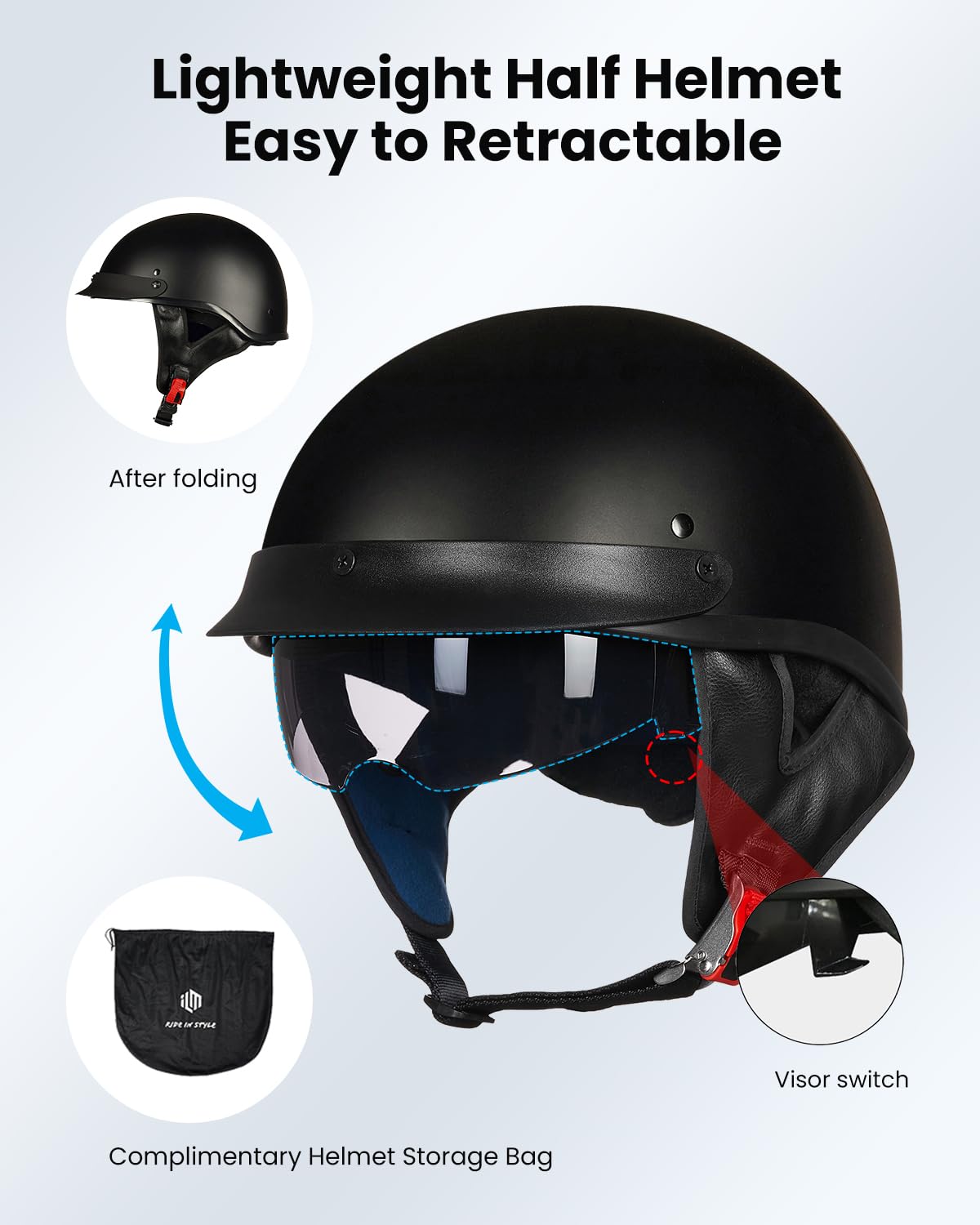 Foto 5 pulgar | Visera Solar De Cara Abierta Ilm 205v Para Moto, Tamaño Xxl - Venta Internacional.