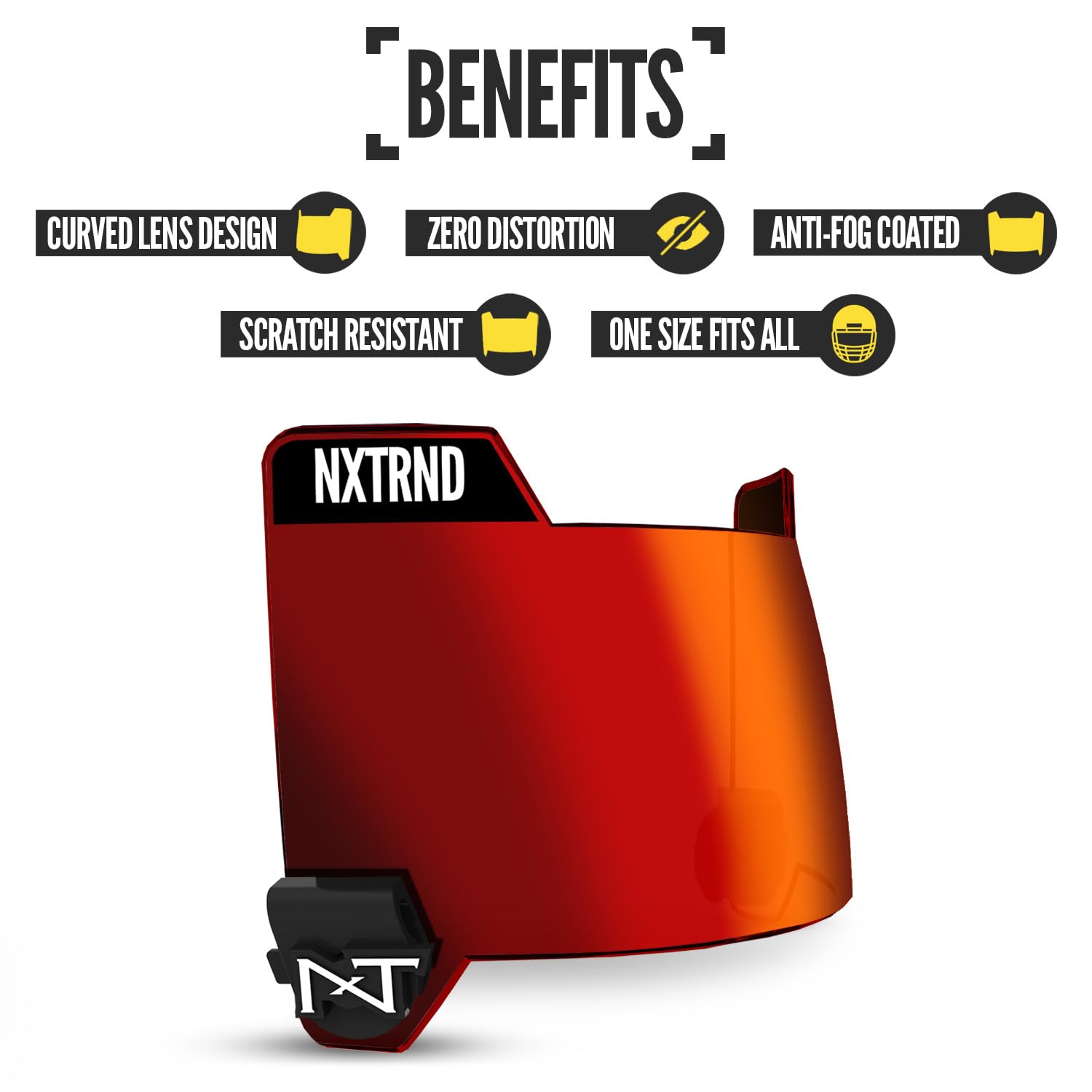 Foto 4 pulgar | Visor De Fútbol Nxt Nxt Nxtrnd Vzr3 Con Tecnología De Lente Curva, Color Rojo - Venta Internacional.