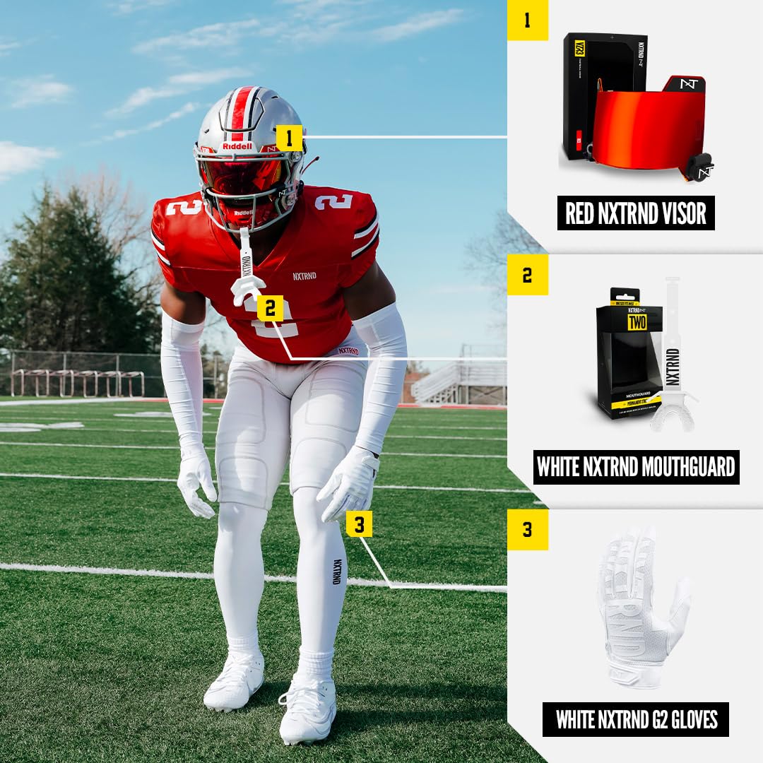 Foto 7 pulgar | Visor De Fútbol Nxt Nxt Nxtrnd Vzr3 Con Tecnología De Lente Curva, Color Rojo - Venta Internacional.