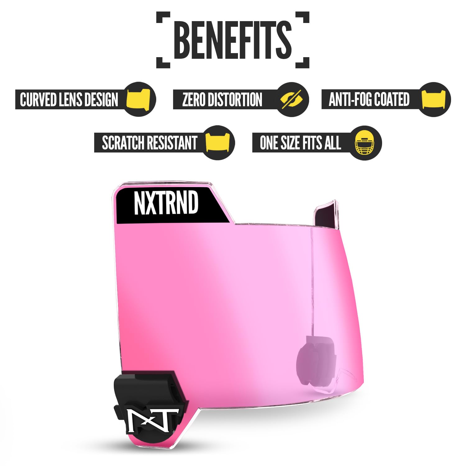 Foto 4 pulgar | Visera De Fútbol Nxt Nxt Nxtrnd Vzr3 Con Lente Curva, Color Rosa Transparente - Venta Internacional.