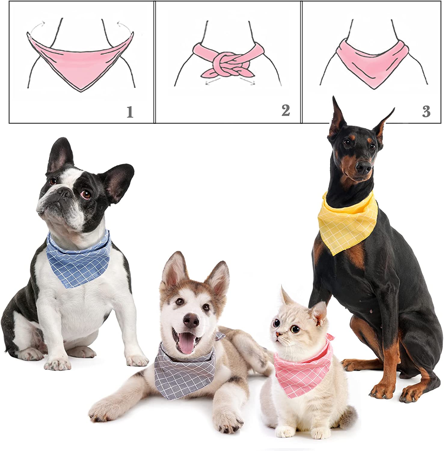 Foto 1 | Pañuelos Para Perros Huoguo, Regalo De Cumpleaños, Algodón Suave, 4 Unidades, Para Cachorros - Venta Internacional.