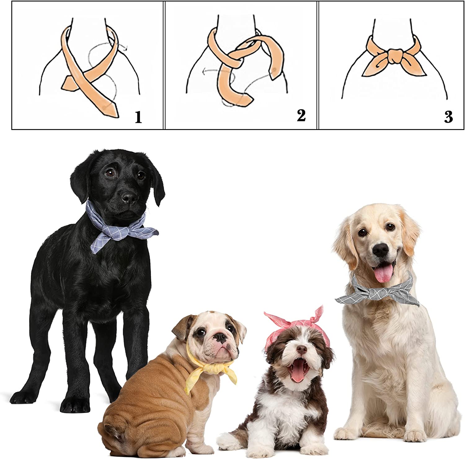 Foto 2 | Pañuelos Para Perros Huoguo, Regalo De Cumpleaños, Algodón Suave, 4 Unidades, Para Cachorros - Venta Internacional.