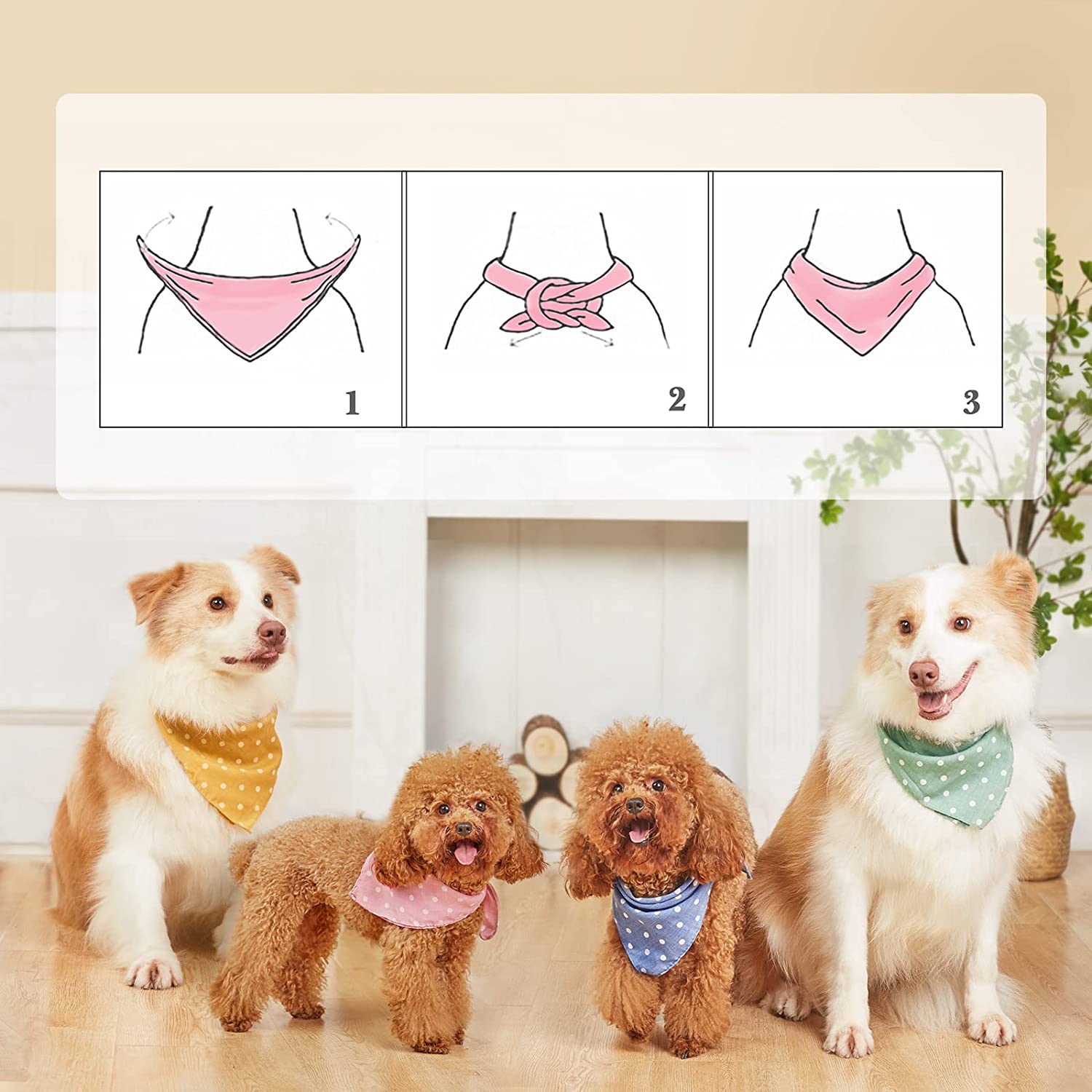 Foto 1 | Pañuelos Para Perros Huoguo, Regalo De Cumpleaños, Algodón Suave, 4 Unidades, Para Cachorros - Venta Internacional.