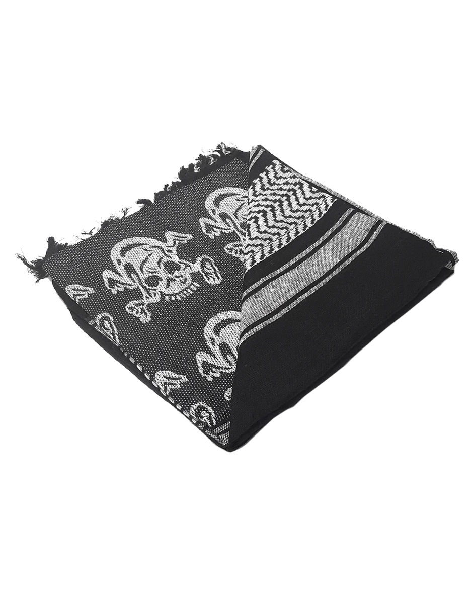Shemagh 100% Algodón Neg/blanco Skull Marca Condor