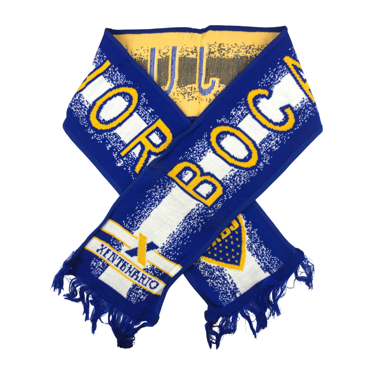 Bufanda Boca Juniors Color Rey Con Blanco