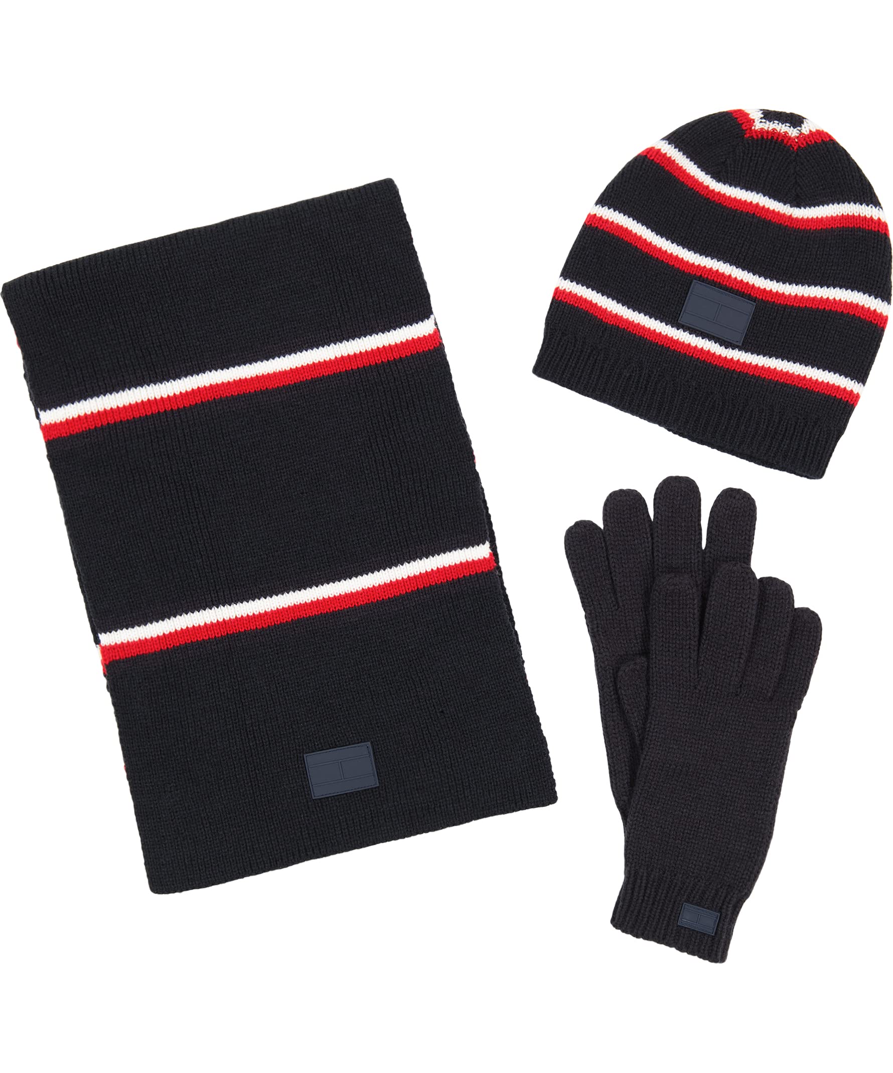 Set De Bufanda, Gorro Y Guantes Tommy Hilfiger Global Stripe - Venta Internacional.