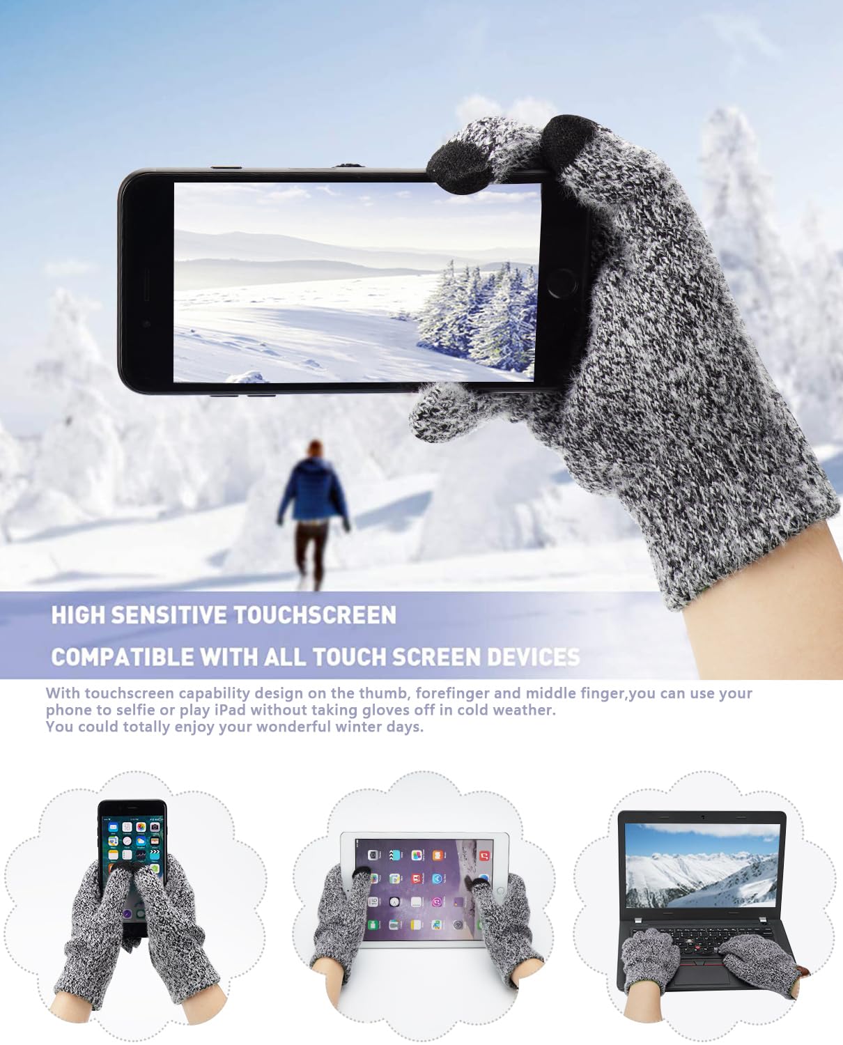 Foto 4 | Set De Invierno Fz Fantastic Zone: Gorro, Guantes, Bufanda Para Mujer - Venta Internacional.