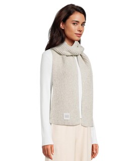 Foto 2 | Bufanda Ugg De Cuero Genuino Gris Claro Con Ribete Grueso - Venta Internacional.