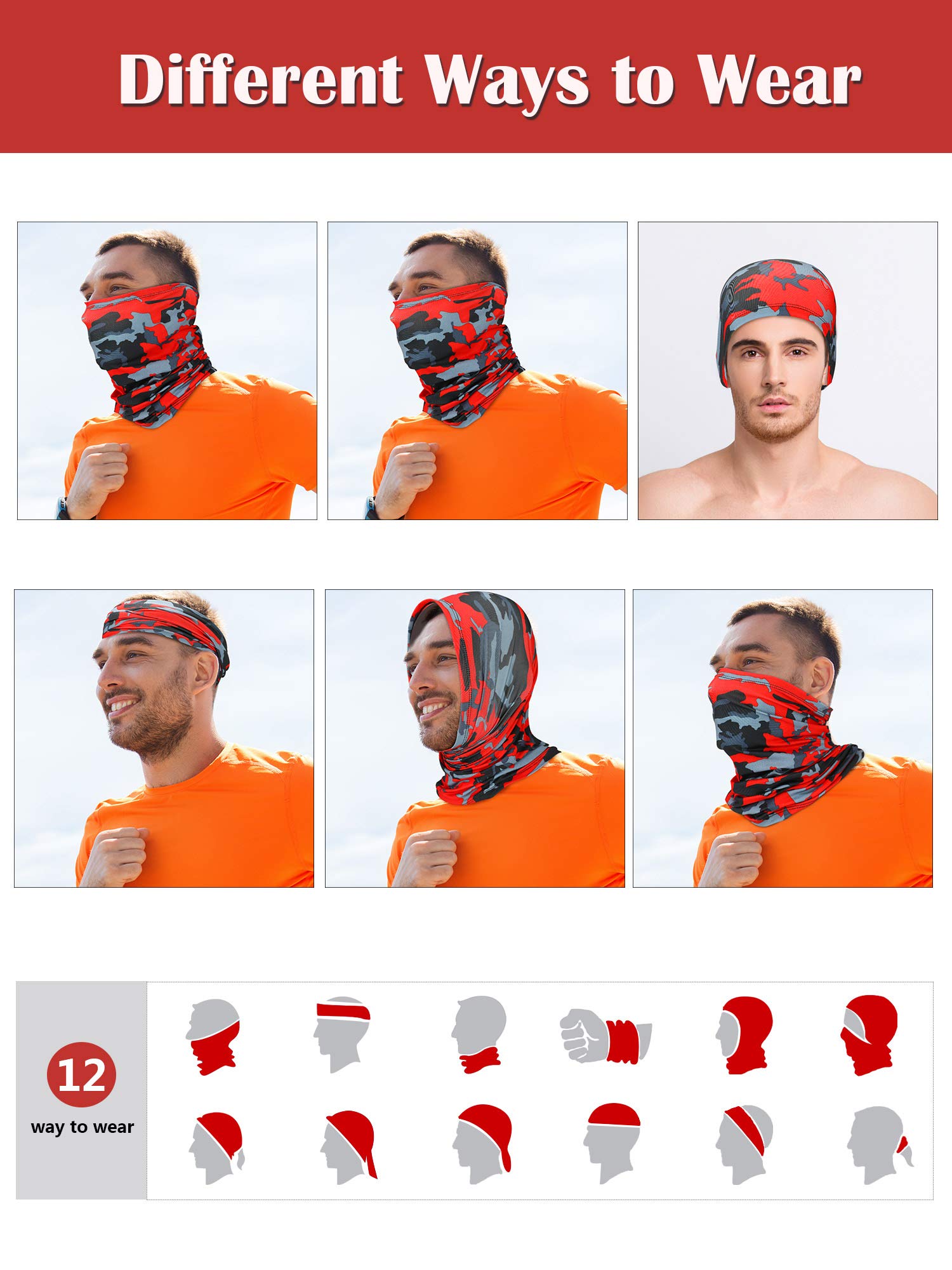 Foto 4 pulgar | Pañuelos Tipo Bufanda Con Cuello, 8 Unidades, Para Hombre, Camuflaje De Verano - Venta Internacional.