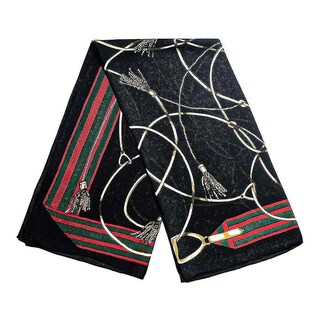 Foto 1 | Bufanda Pañuelos Para La Cabeza Huoguo Negros Con Estampado De Cuerdas - Venta Internacional.