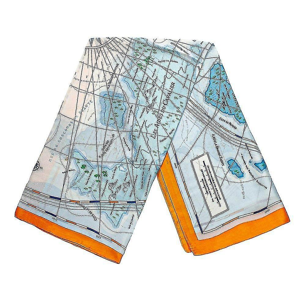 Foto 2 pulgar | Bufanda  Pañuelos  Diademas  Diseño De Mapas Huoguo  Azul Y Naranja - Venta Internacional.
