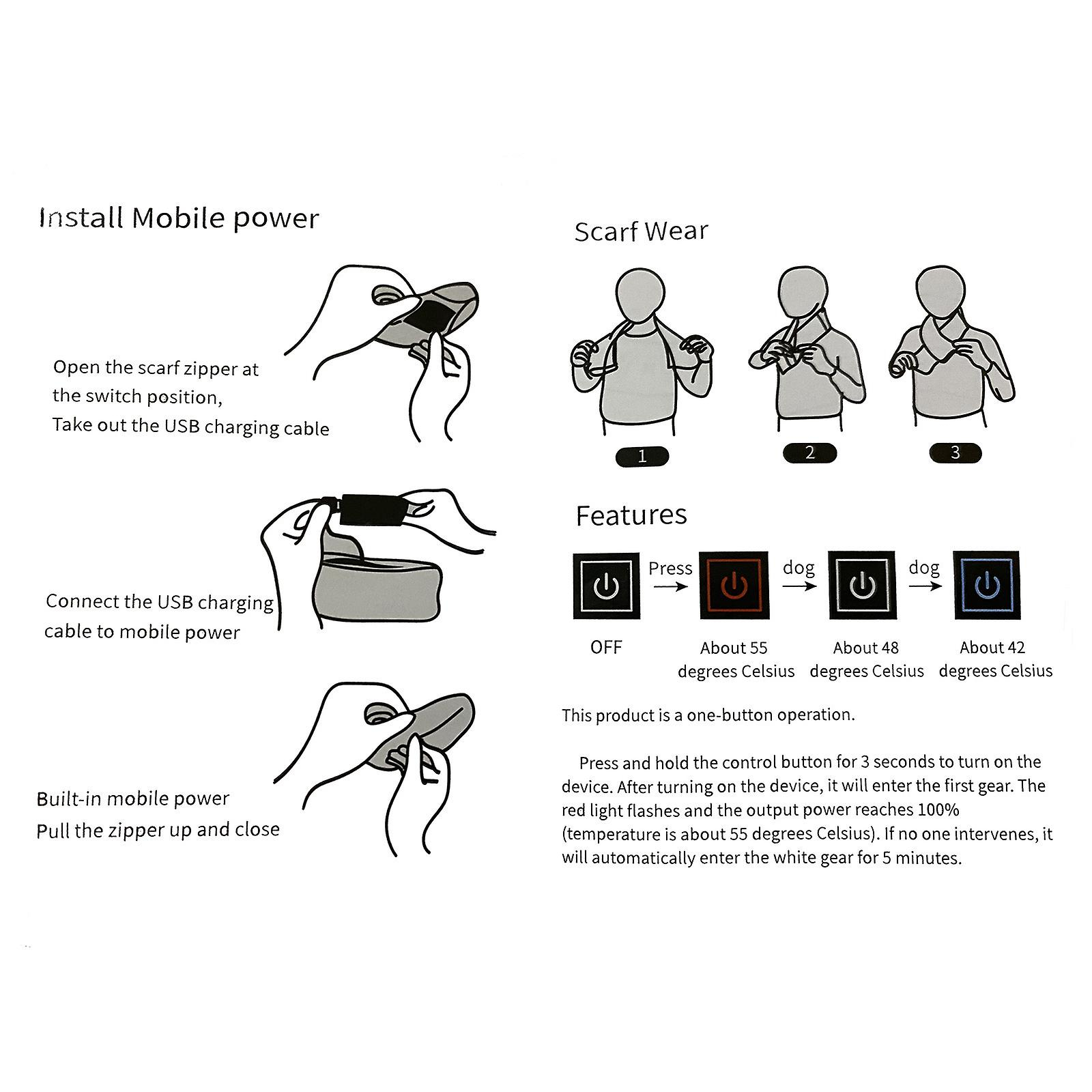 Foto 4 pulgar | Bufanda Huoguo Usb Smart Para Cuello Y Hombros  Cálida Para Invierno  Algodón - Venta Internacional.