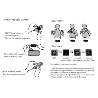 Foto 3 | Bufanda Huoguo Usb Smart Para Cuello Y Hombros Cálida Para Invierno Algodón - Venta Internacional.