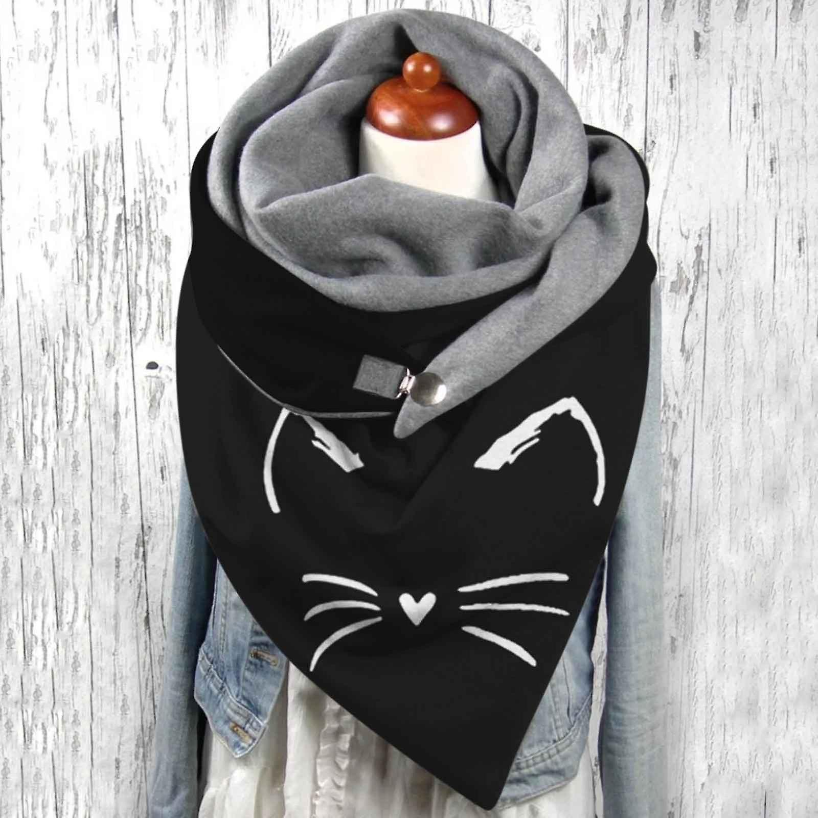 Foto 3 pulgar | Bufanda Huoguo Fashion  De Invierno  Con Botones  Estampado  Suave - Venta Internacional.