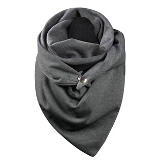 Foto 5 | Bufanda Huoguo Fashion Para Mujer Con Botones Estampado De Puntos Lisos Envoltura Suave - Venta Internacional.