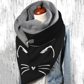 Foto 4 | Bufanda Huoguo Fashion De Invierno Con Botones Estampado Suave - Venta Internacional.