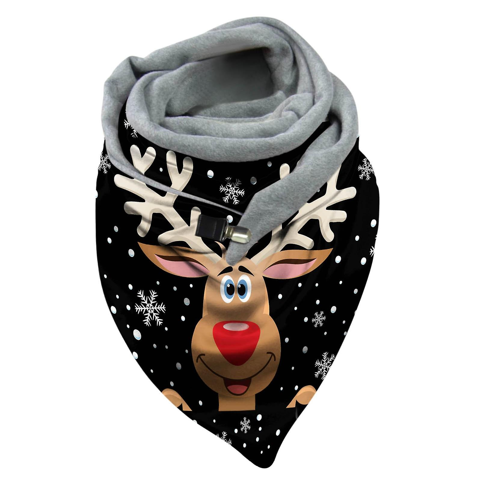 Foto 2 pulgar | Bufanda Huoguo Fashion Para Mujer  Estampado Navideño  Con Botones  Envoltura Suave - Venta Internacional.