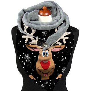 Foto 5 | Bufanda Huoguo Fashion Para Mujer Estampado Navideño Con Botones Envoltura Suave - Venta Internacional.