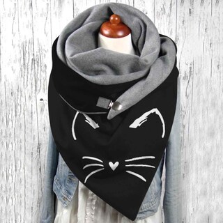 Foto 2 | Bufanda Huoguo Fashion De Invierno Con Botones Estampado Suave - Venta Internacional.