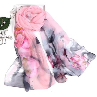 Foto 1 | Bufanda Huoguo Fashion Para Mujer Con Estampado De Loto Larga Y Suave - Venta Internacional.