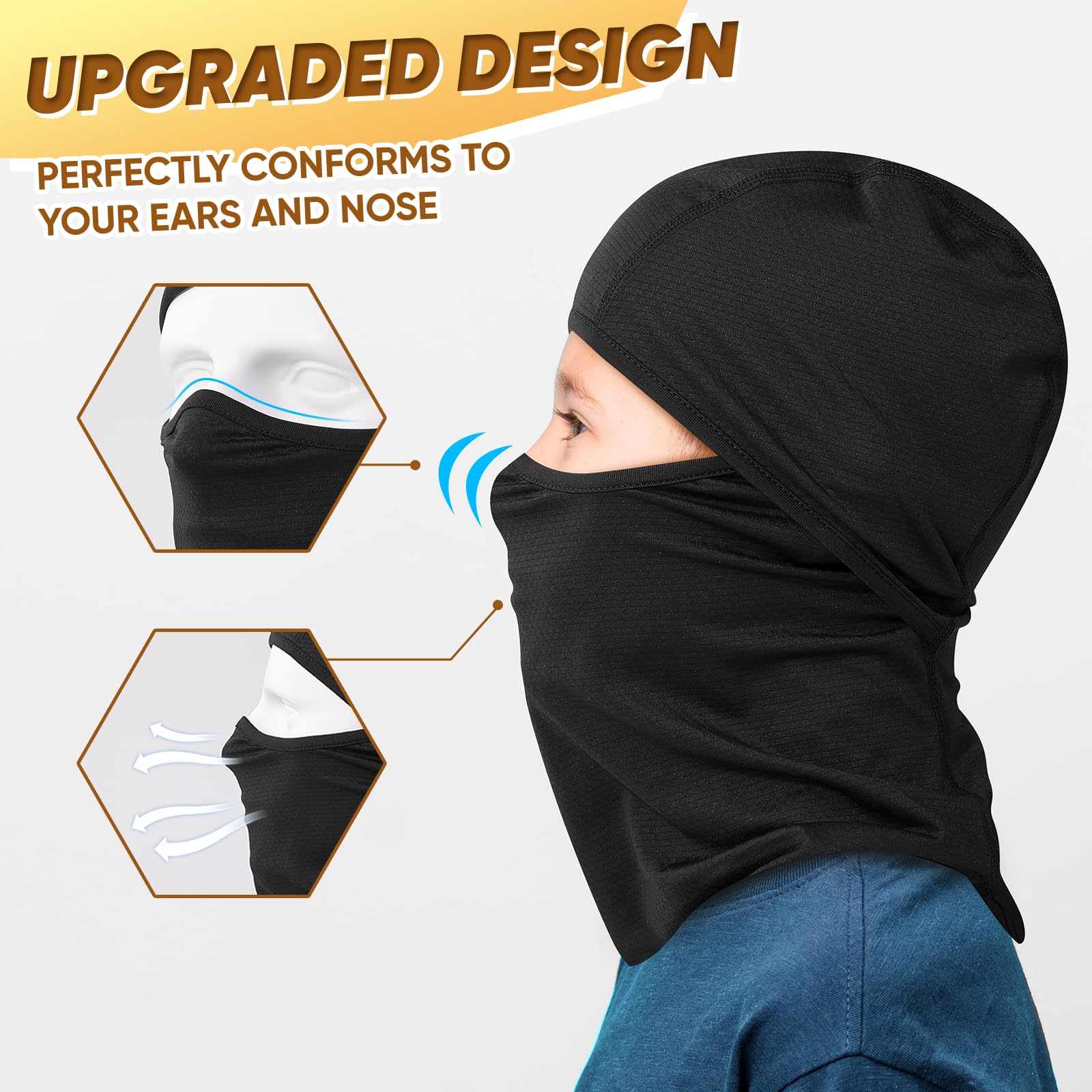 Foto 6 pulgar | Mascarilla Facial Con Pasamontañas Ameceres, Cobertura Total, Uv50+, Para Niños, Color Negro - Venta Internacional.