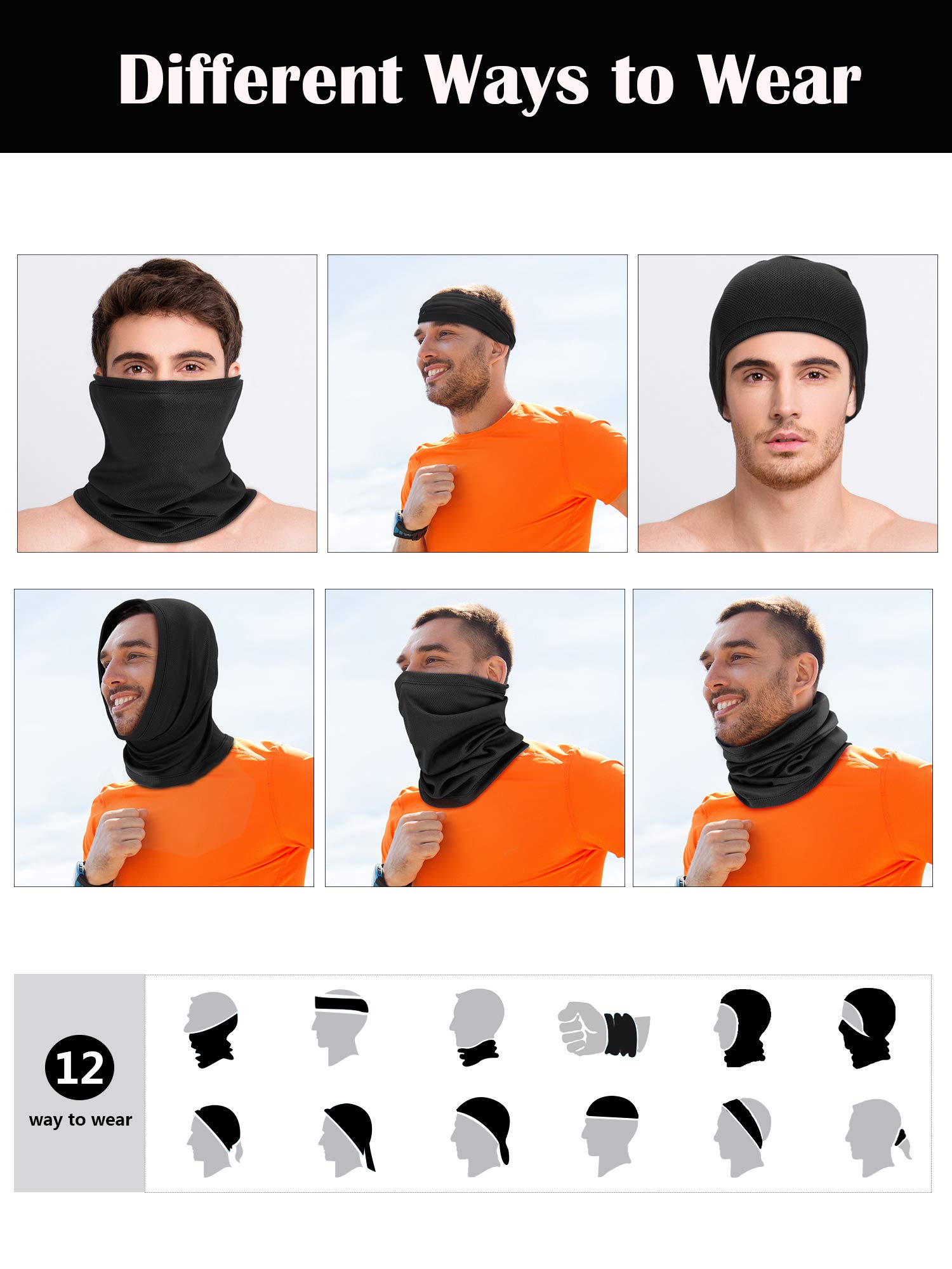Foto 3 | Mascarilla Facial De Verano Geyoga Neck Gaiter Con Protección Uv Para Hombre - Venta Internacional.