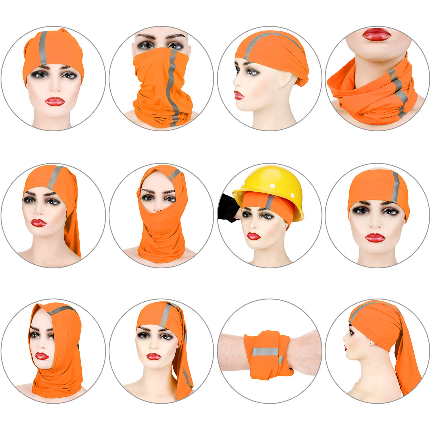 Foto 3 pulgar | Bufanda Satinior, Máscara Facial, Color Naranja Reflectante - Venta Internacional.