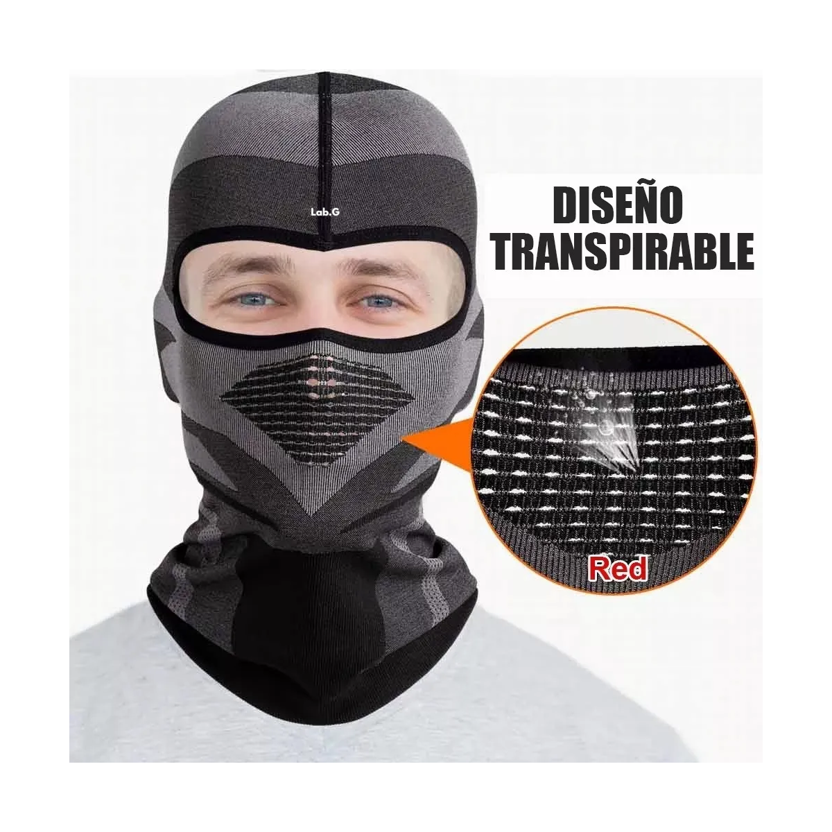 Foto 4 pulgar | Máscara Moto Ciclismo Táctica Pasamontañas Militar Lab.g Negro