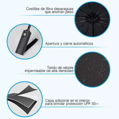 Foto 4 pulgar | Paraguas Plegable Sangkee Negro con Protección Uv