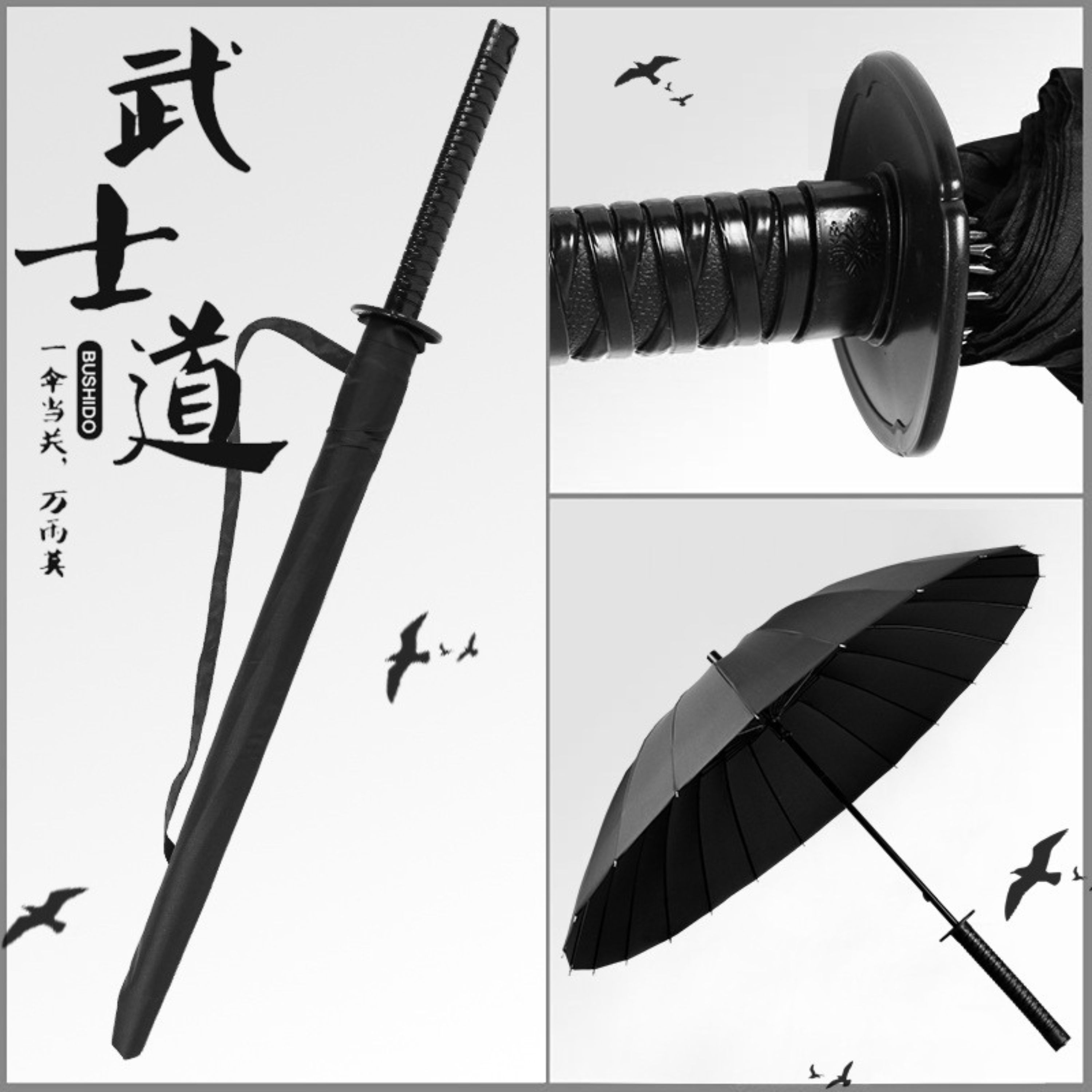 Foto 6 pulgar | Sombrilla Katana Samurai De 16 Varillas - Accesorio Japones