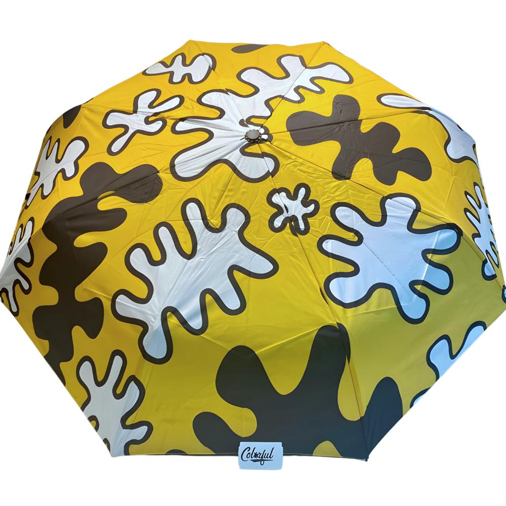 Foto 1 | Paraguas Sombrillas Semi Automático Colorful Splash Portátil Amarillo