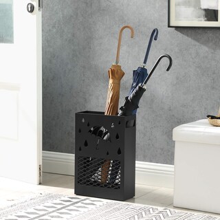 Foto 2 | Soporte Para Paraguas Songmics De Metal Rectangular Con Bandeja De Goteo Negro - Venta Internacional.