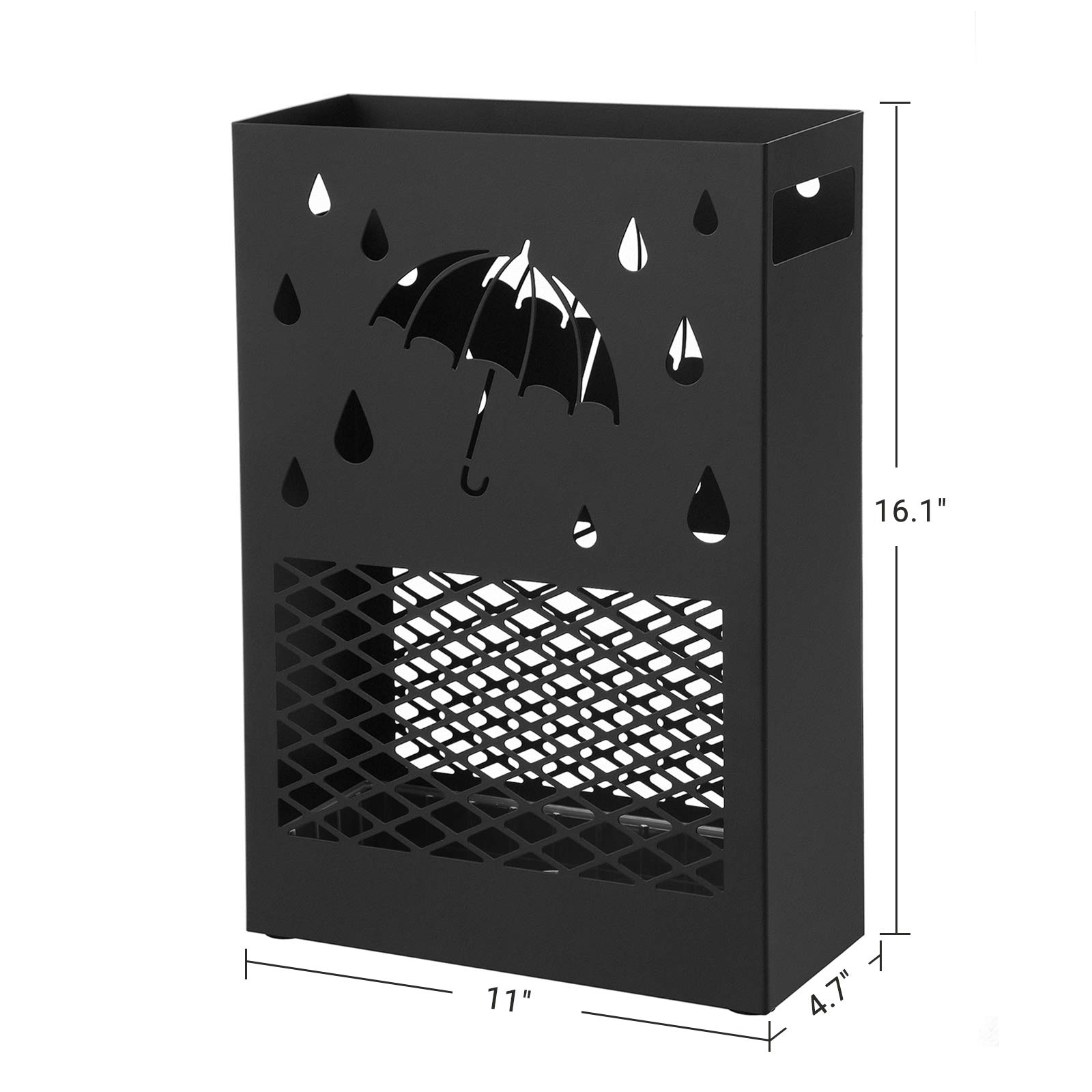 Foto 5 pulgar | Soporte Para Paraguas Songmics De Metal Rectangular Con Bandeja De Goteo Negro - Venta Internacional.
