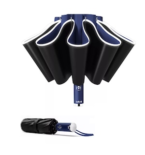 Foto 2 | Paraguas Automático Extra Grande 105 Cm Reforzado 10 Varillas Azul Marino/negro