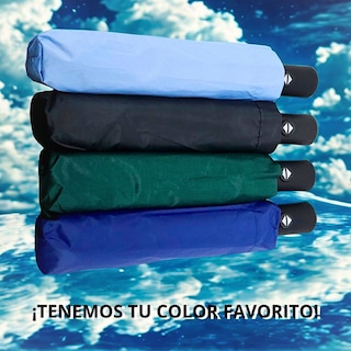 Foto 5 | Paraguas Sombrilla Anti-ultravioleta Con Botón Para Abrir Automático Negro