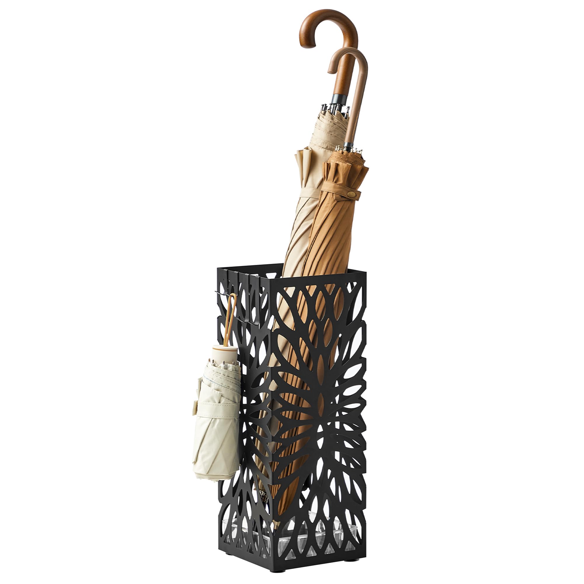 Foto 2 pulgar | Soporte Para Paraguas Songmics De Acero Negro Con Bandeja De Goteo Y 4 Ganchos - Venta Internacional.