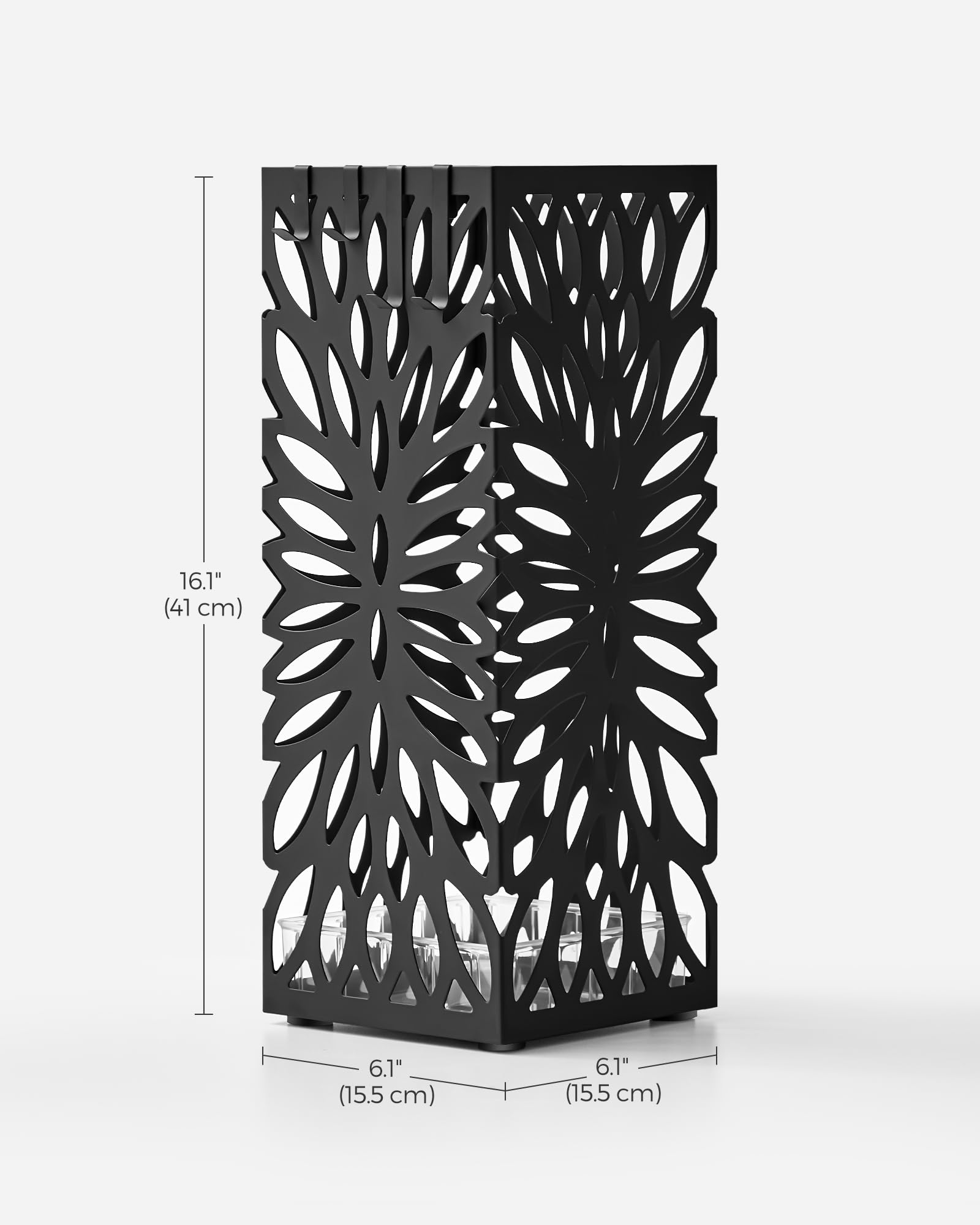 Foto 7 pulgar | Soporte Para Paraguas Songmics De Acero Negro Con Bandeja De Goteo Y 4 Ganchos - Venta Internacional.