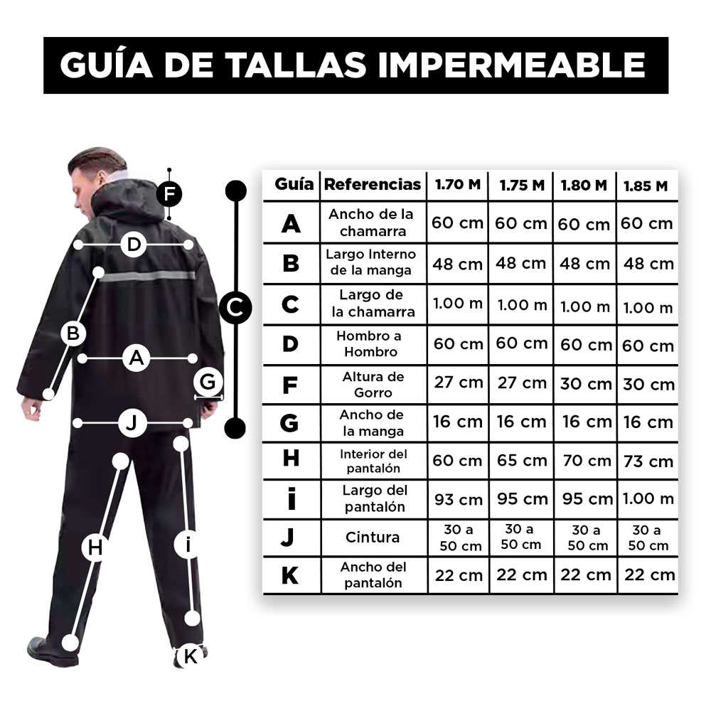 Foto 4 pulgar | Impermeable color Negro Traje con Gorro 1.80 M Franjas Antirreflejantes PVC Resistente