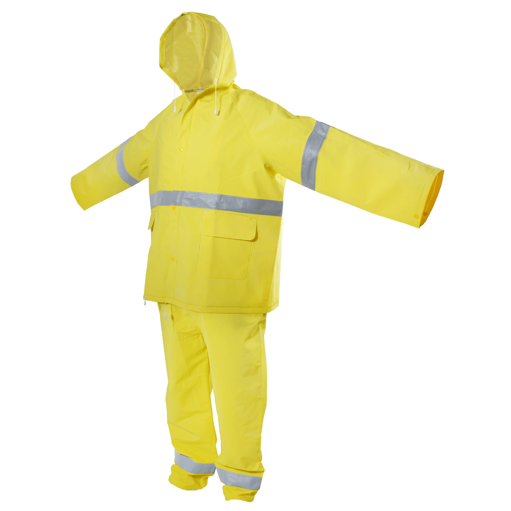 Impermeable Surtek Amarillo con Cintas Reflejantes Eg 2 Piezas